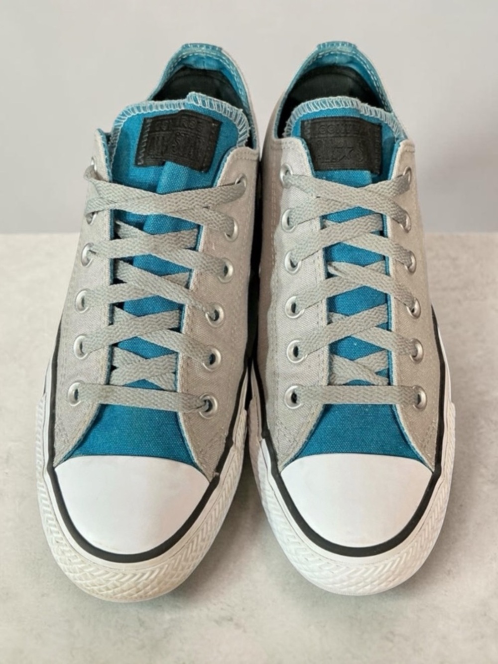 Converse Teal & Gray Canvas Low-Top Sneakers - Picture 3 of 12